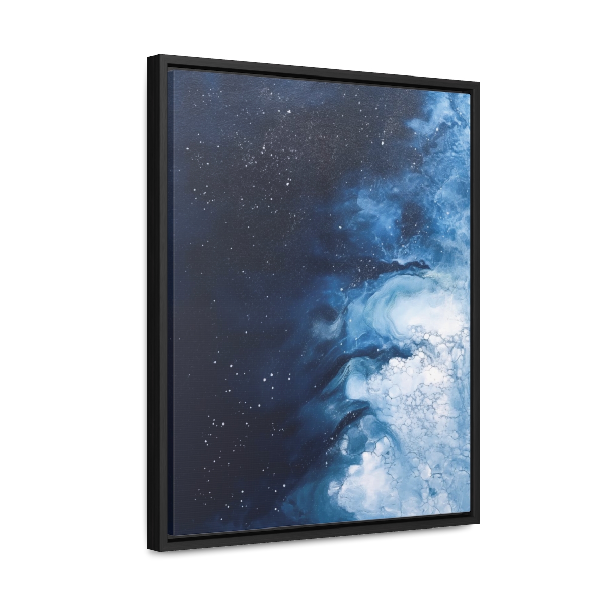 Melting Icebergs Blue Abstract Art | Framed Gallery Wrapped Canvas