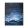 Snowy Mountains Blue Abstract Art | Framed Gallery Wrapped Canvas