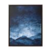Snowy Mountains Blue Abstract Art | Framed Gallery Wrapped Canvas