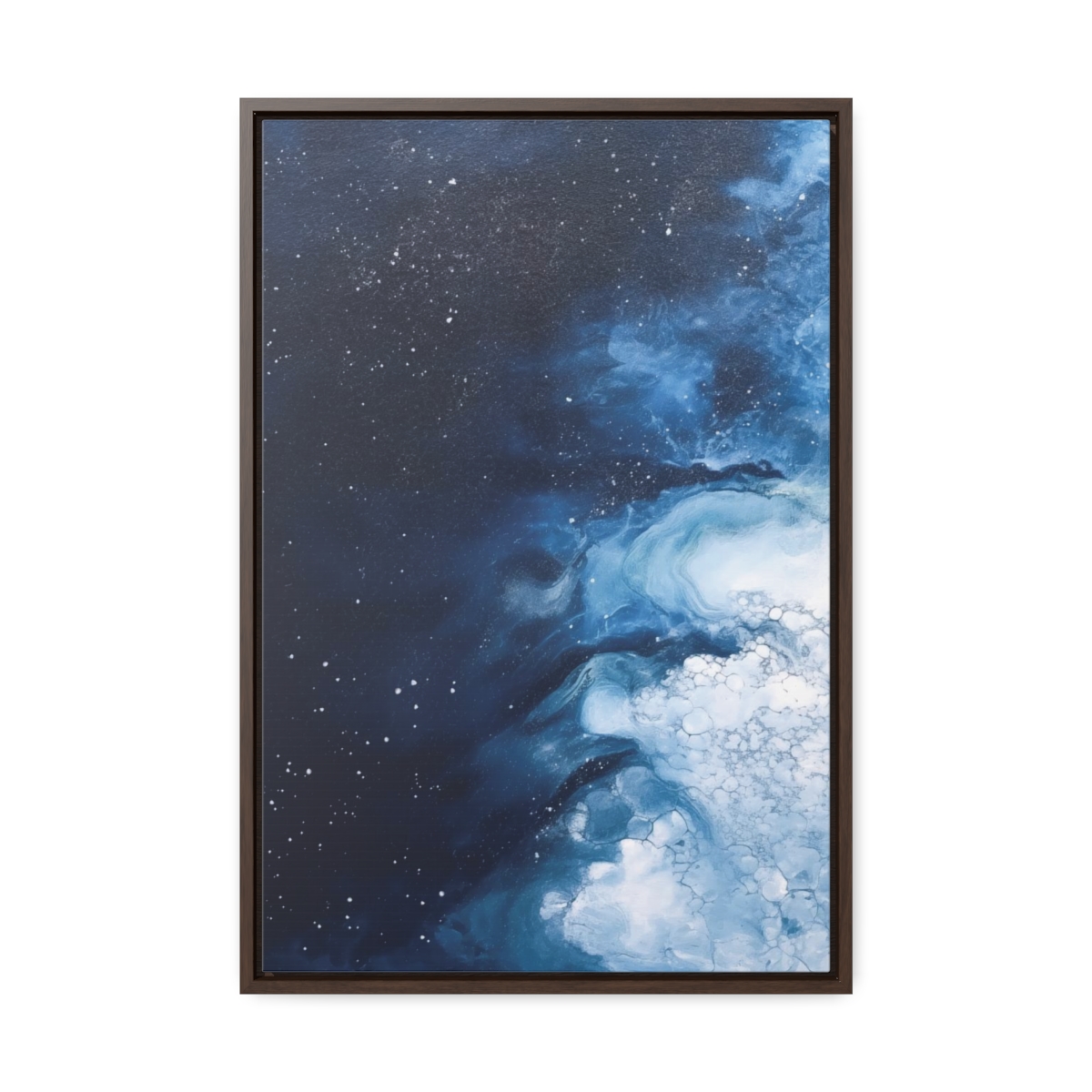 Melting Icebergs Blue Abstract Art | Framed Gallery Wrapped Canvas