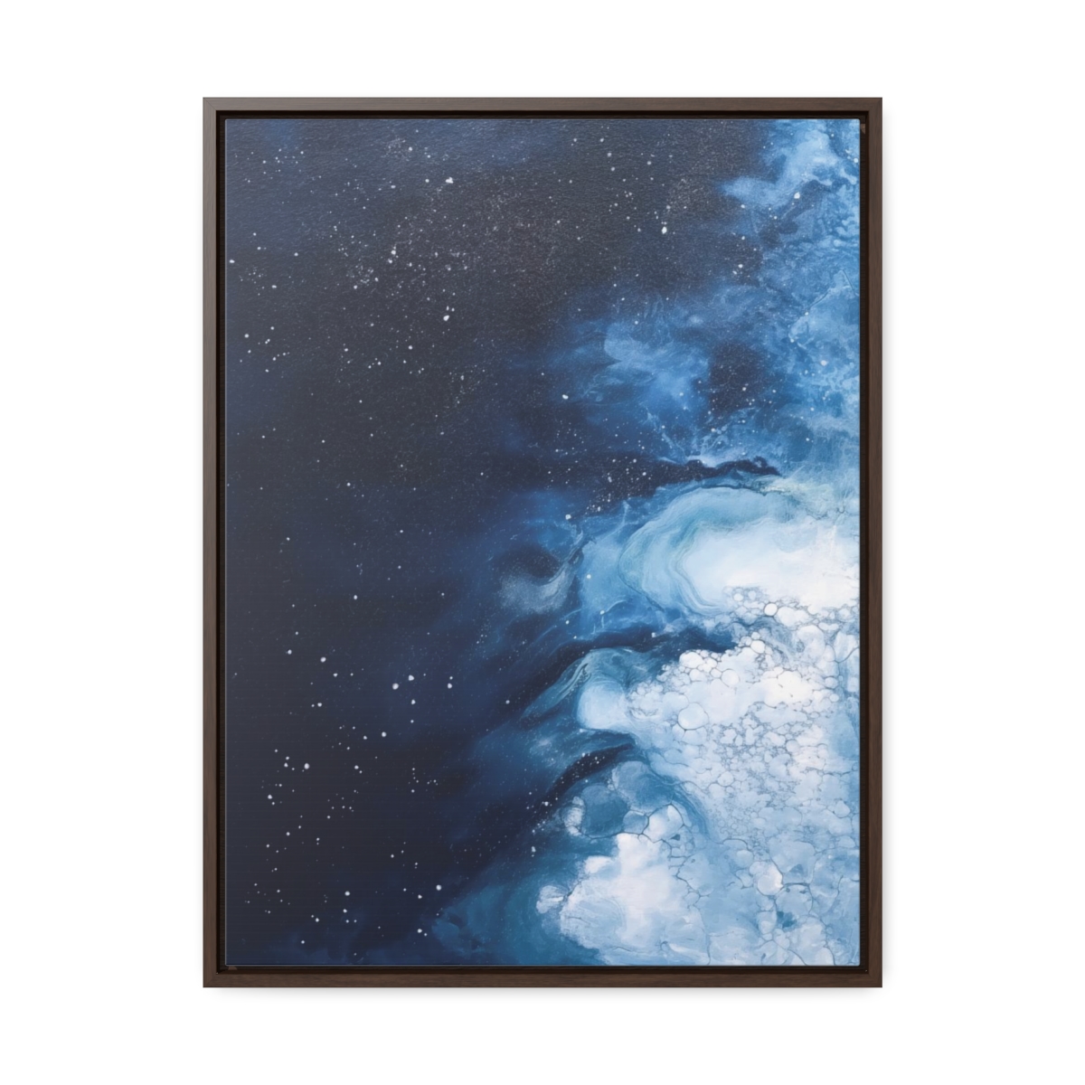 Melting Icebergs Blue Abstract Art | Framed Gallery Wrapped Canvas