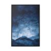 Snowy Mountains Blue Abstract Art | Framed Gallery Wrapped Canvas