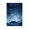 Snowy Mountains Blue Abstract Art | Matte Poster
