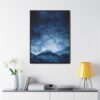 Snowy Mountains Blue Abstract Art | Framed Gallery Wrapped Canvas