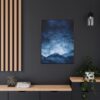 Snowy Mountains Blue Abstract Art | Framed Gallery Wrapped Canvas