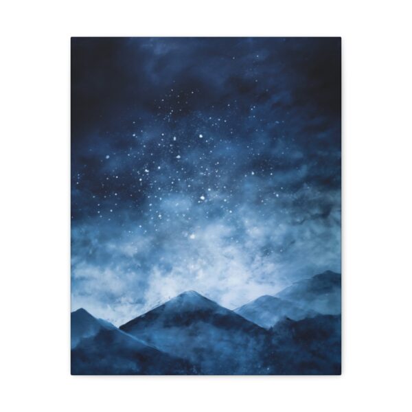 Snowy Mountains Blue Abstract Art | Gallery Wrapped Canvas