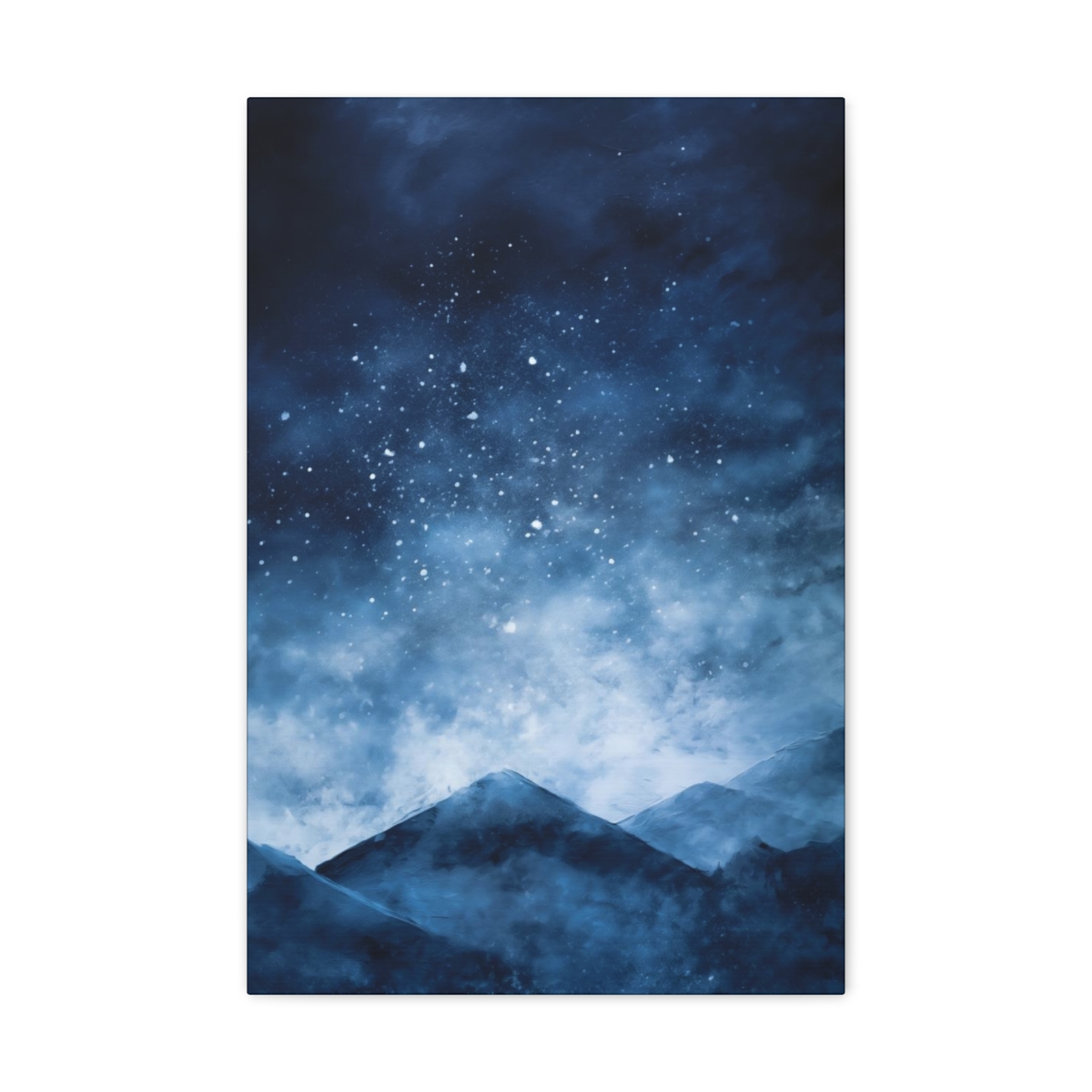 Snowy Mountains Blue Abstract Art | Gallery Wrapped Canvas