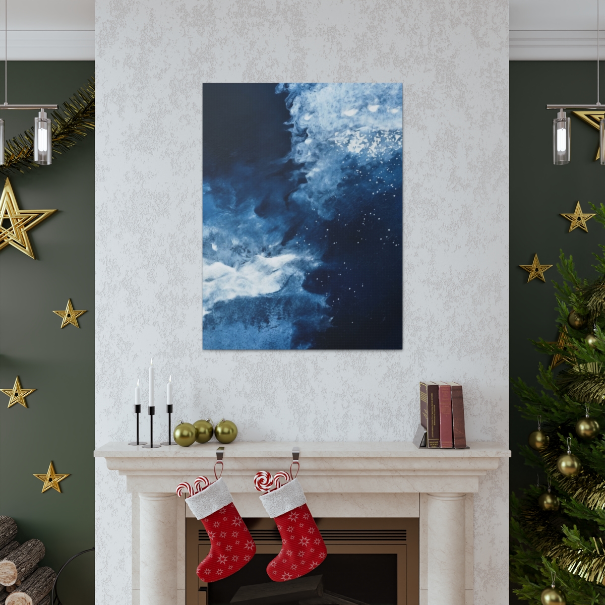 Icy Currents Blue Abstract Art | Gallery Wrapped Canvas
