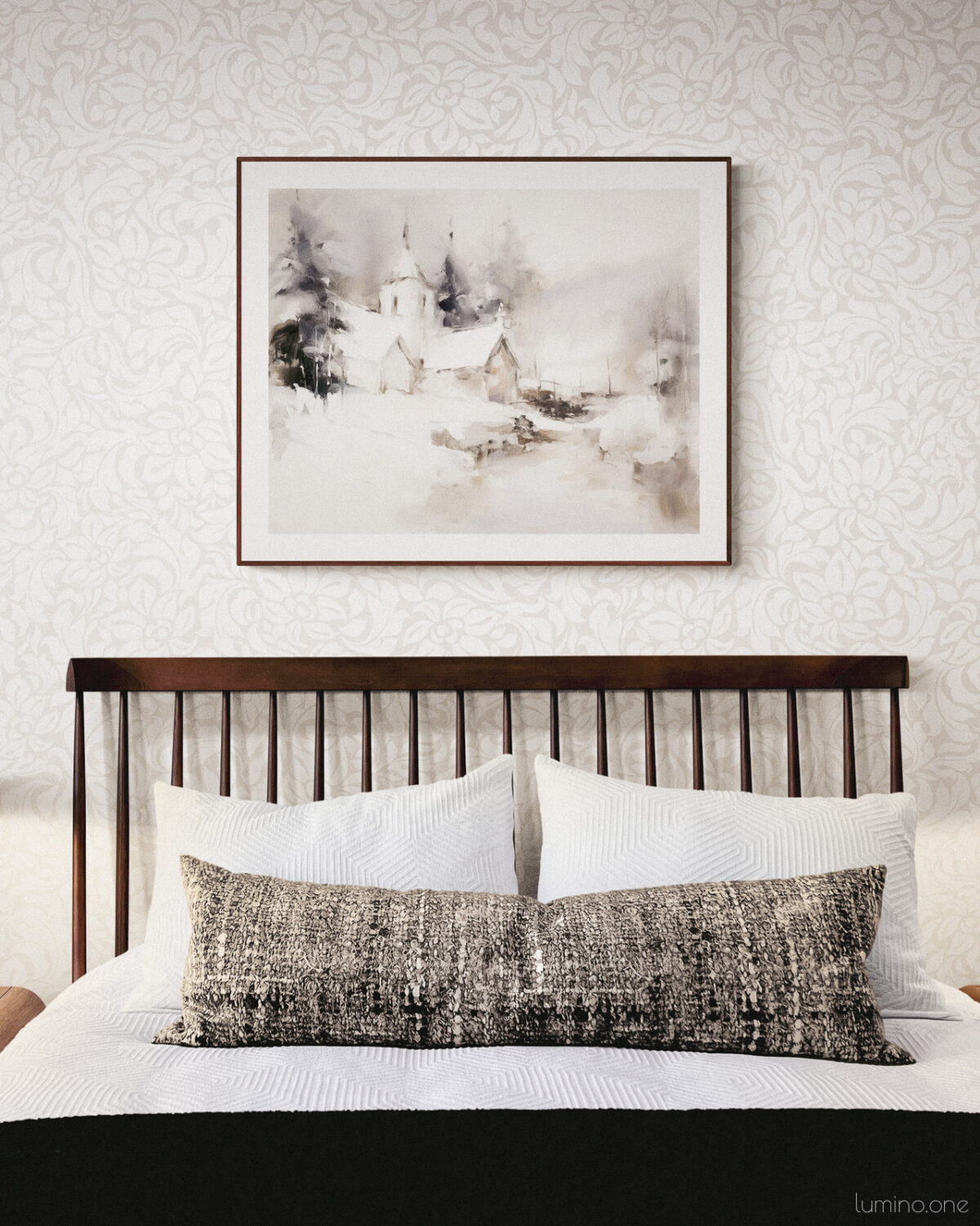Snowy Winter Scene Purple Church | Fine Art Print