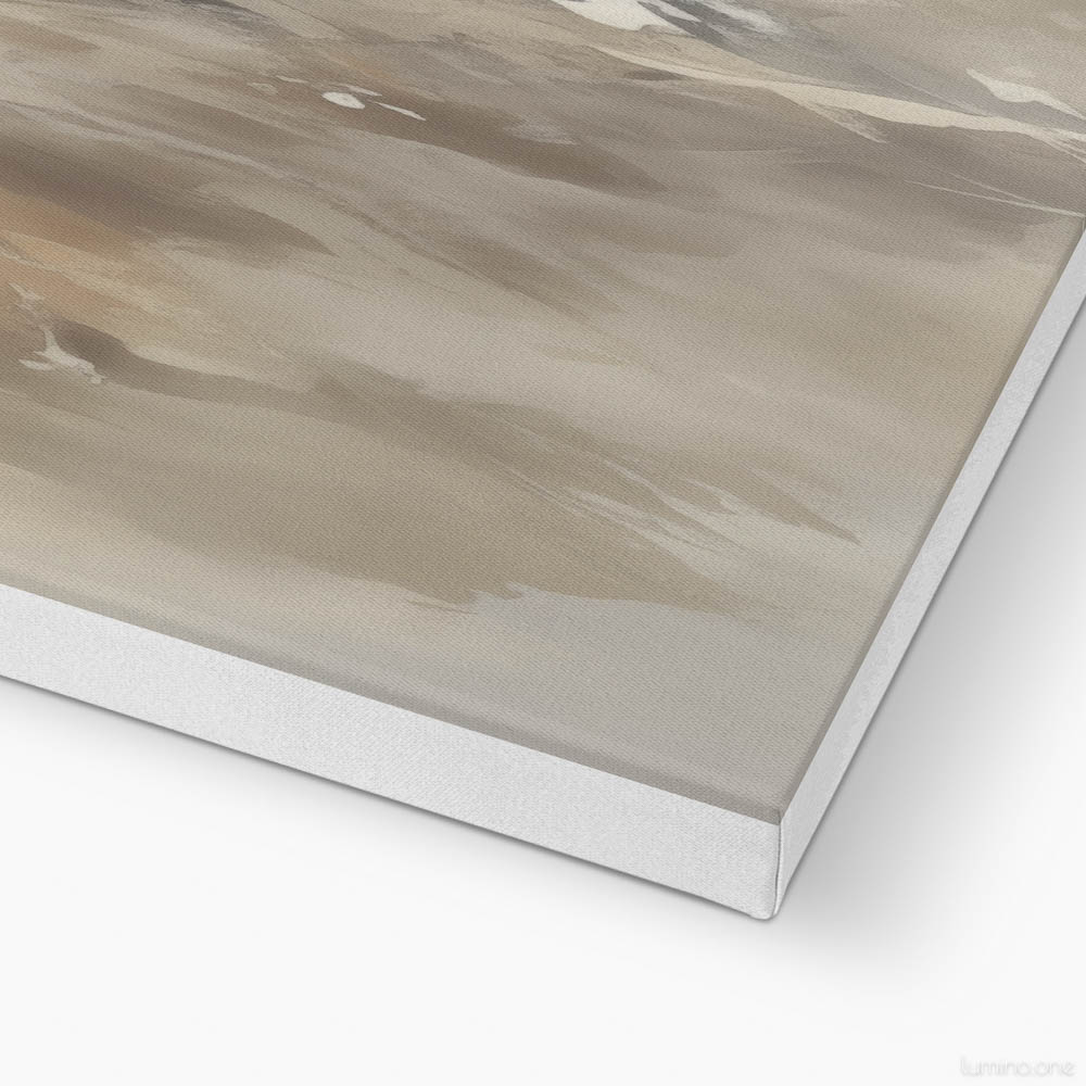 Canvas Edge Closeup of Two Horses Running on the Beach Wall Art - 3x1 Aspect Ratio - Floating Frame Canvas