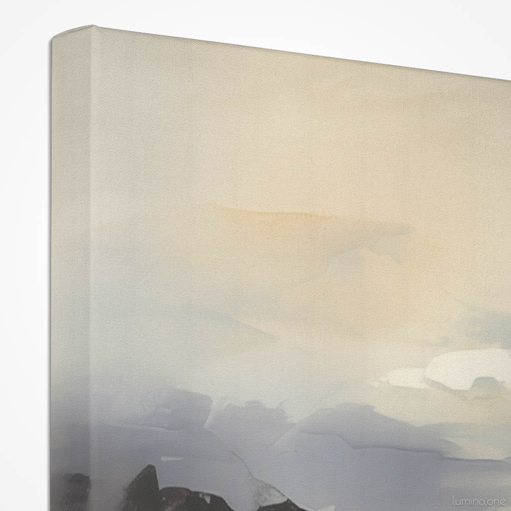 Three Running Horses on the Beach Wall Art - 3x1 Aspect Ratio - Closeup - Wrapped Canvas with Image Wrap