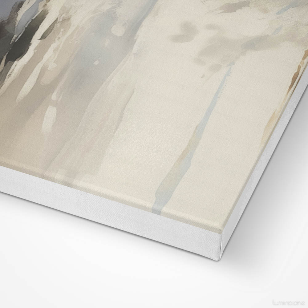 Three Running Horses on the Beach Wall Art - 3x1 Aspect Ratio - Closeup - Wrapped Canvas with White Wrap