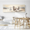 Horses on the Beach at Sunset Wall Art - Framed Canvas