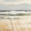 Zoomed In Closeup Detail of Two Horses Walking on the Beach Wall Art - 3x2 Aspect Ratio - Floating Frame Canvas