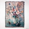Floral Art Woven Blanket Tapestry of a Flowers in a Vase Painting