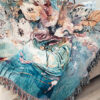 Floral Jacquard Woven Cotton Blanket and Wall Tapestry with Fringe - Flowers in a Vase Art