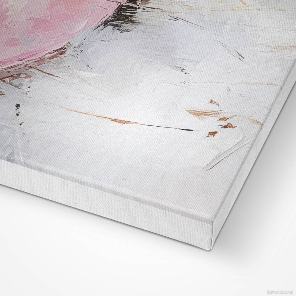 Pink Winter Cowgirl Painting - Gallery Wrap Canvas - Closeup - Hat