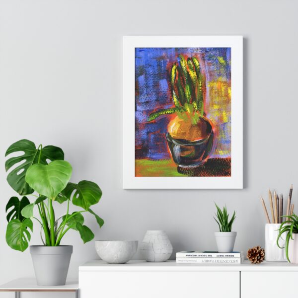 Green Onion Plant Kitchen Wall Art Abstract Painting Print