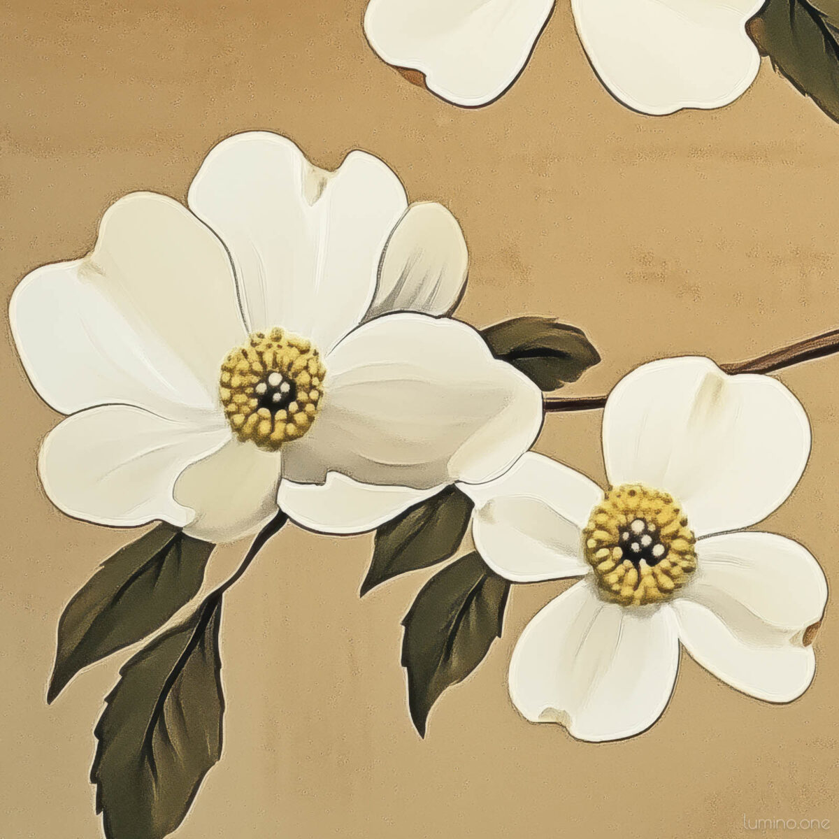Closeup - Botanical Wall Art Warm Neutral Floral Prints
